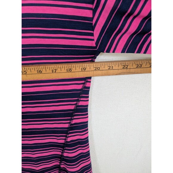 NWT Talbots Blouse Women's Petite Medium 3/4 sleeve Pink & Navy Striped Coastal - Picture 7 of 8